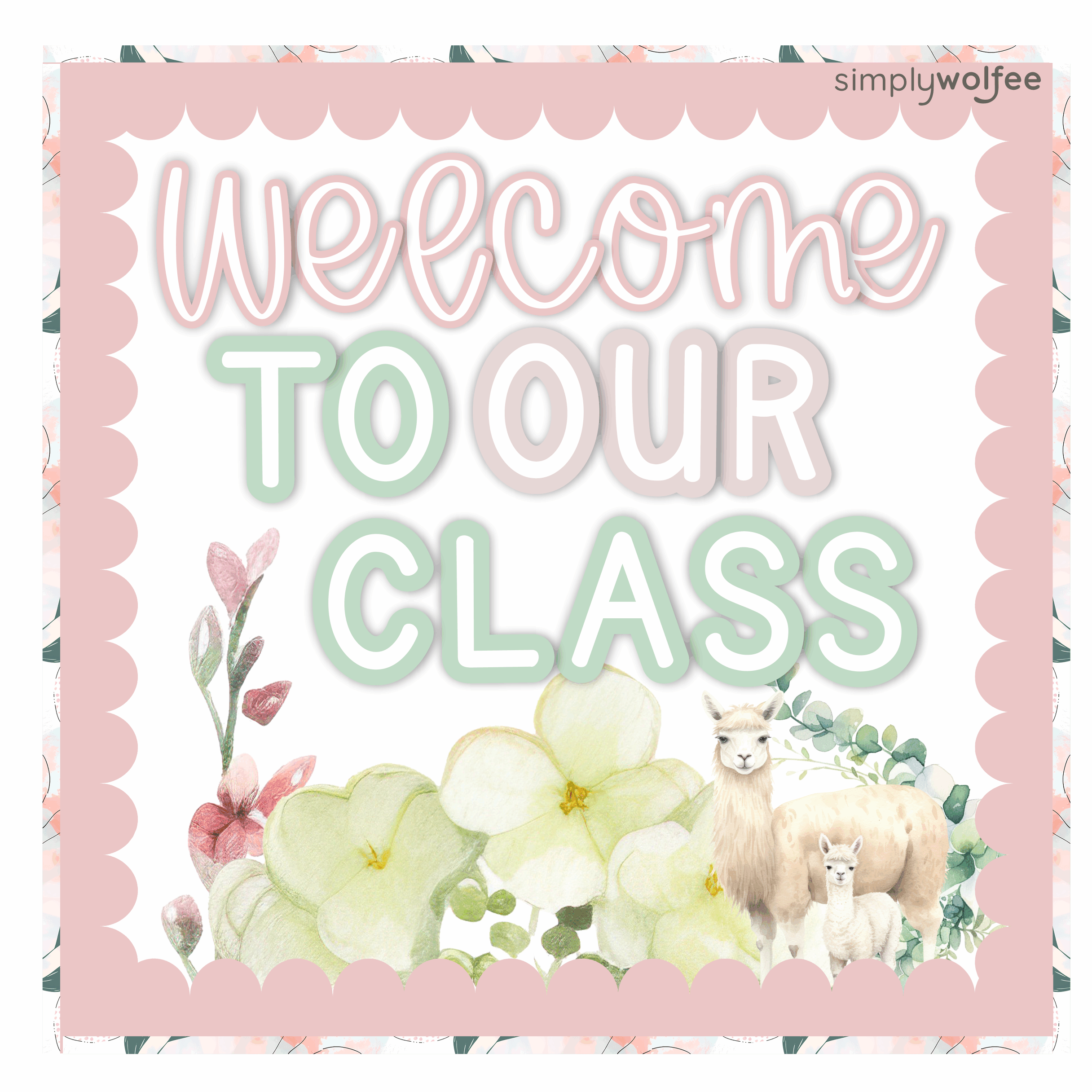 Pastel Lama Class Decor - Full Bundle Editable - Image 2