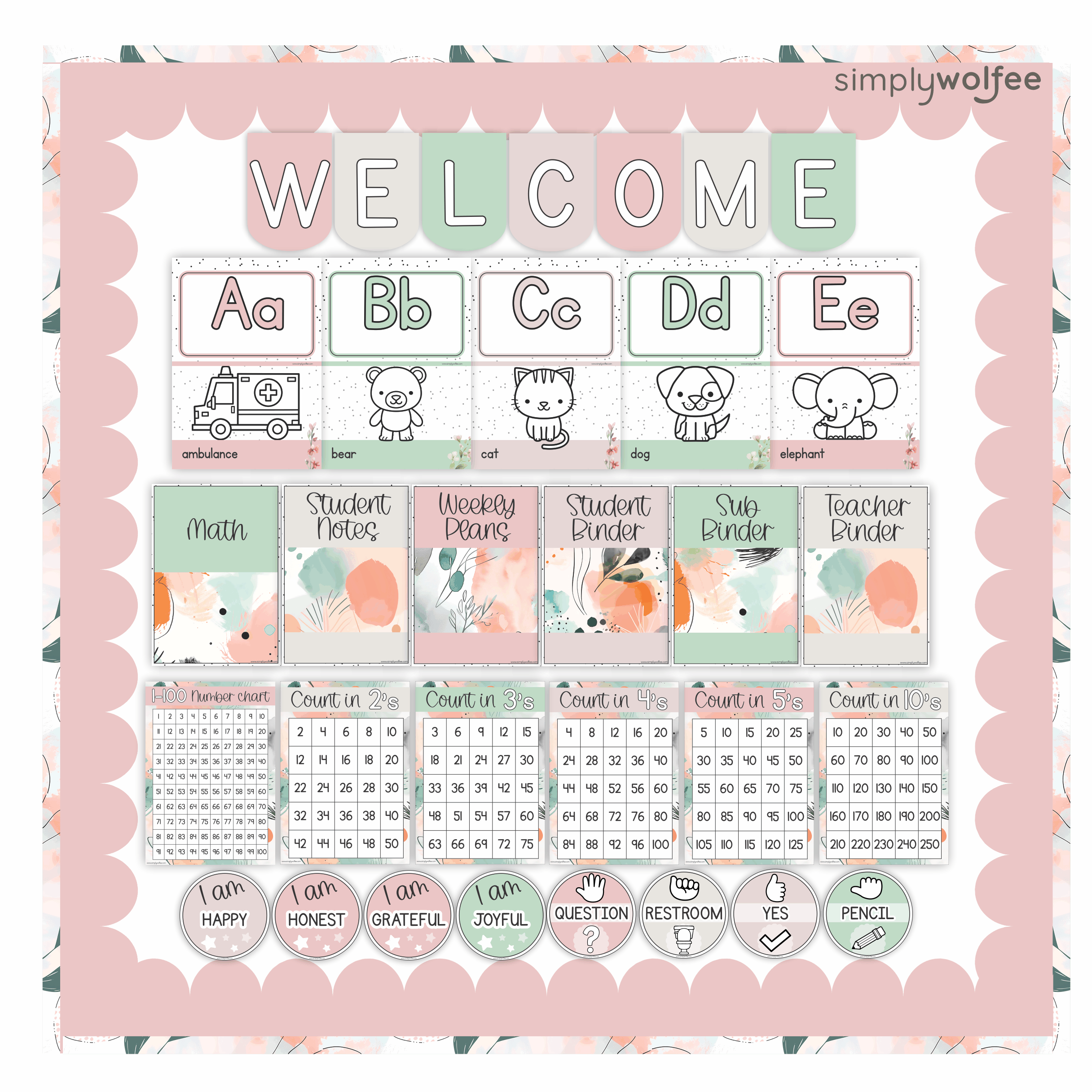 Pastel Lama Class Decor - Full Bundle Editable - Image 3