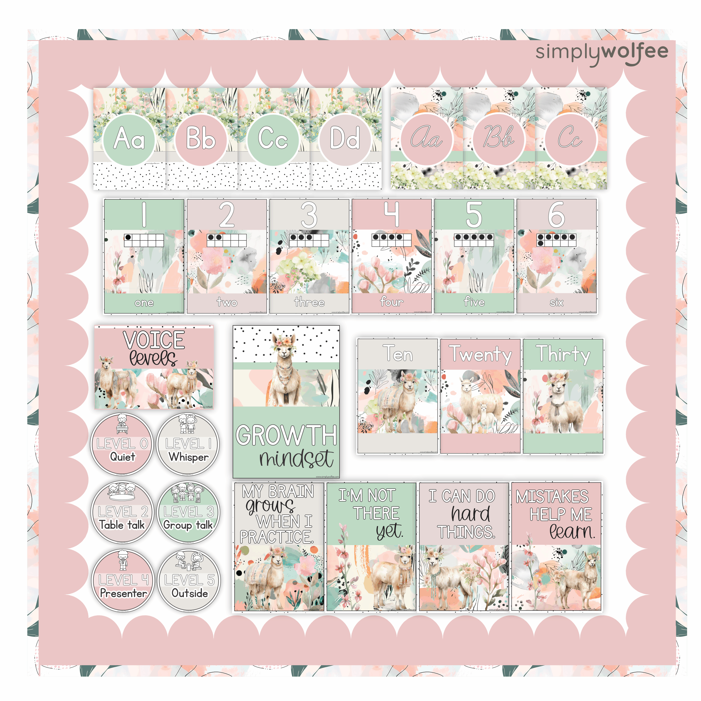 Pastel Lama Class Decor - Full Bundle Editable - Image 6