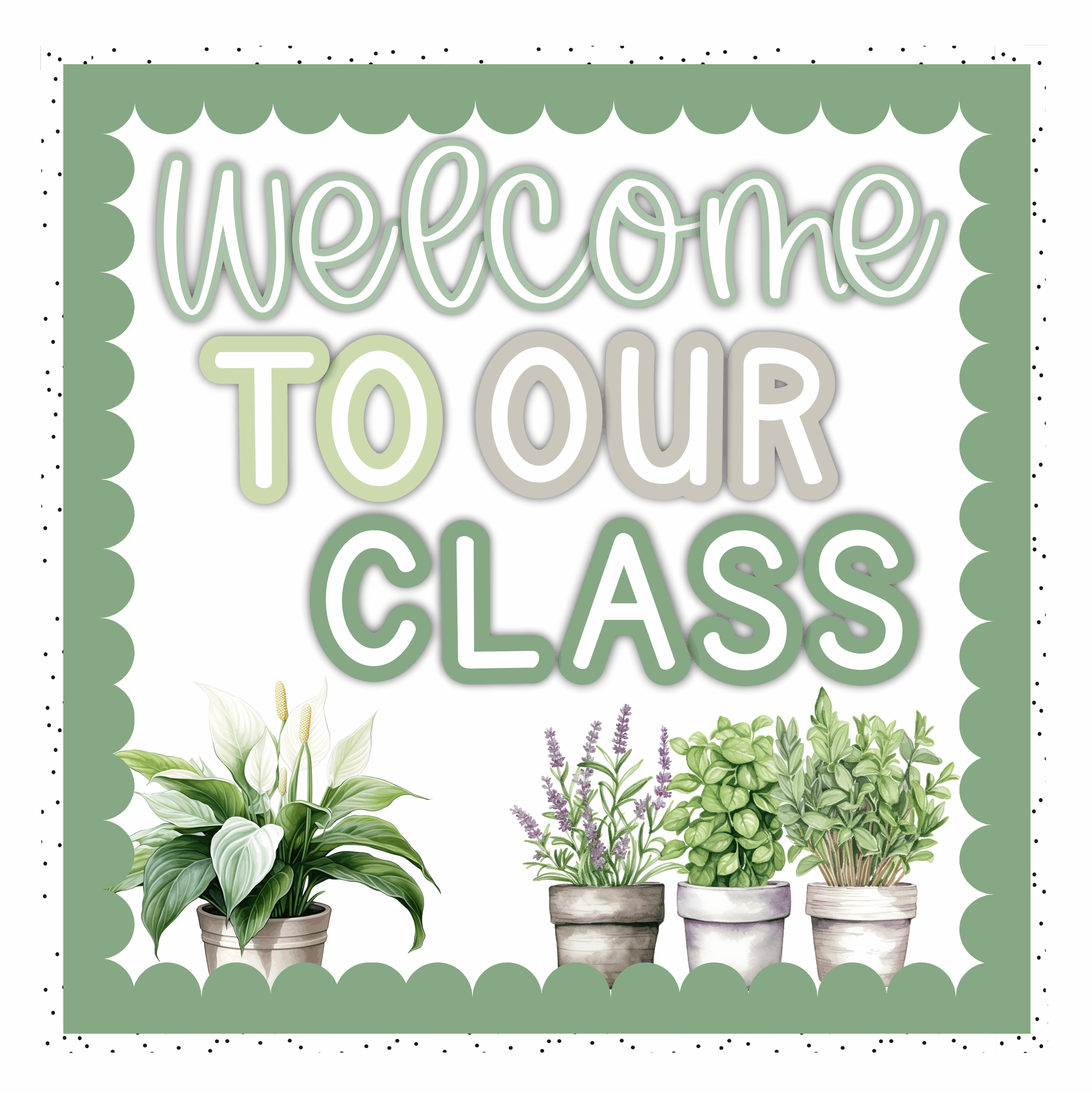 Pot Plants Class Decor - Full Bundle Editable - Image 2