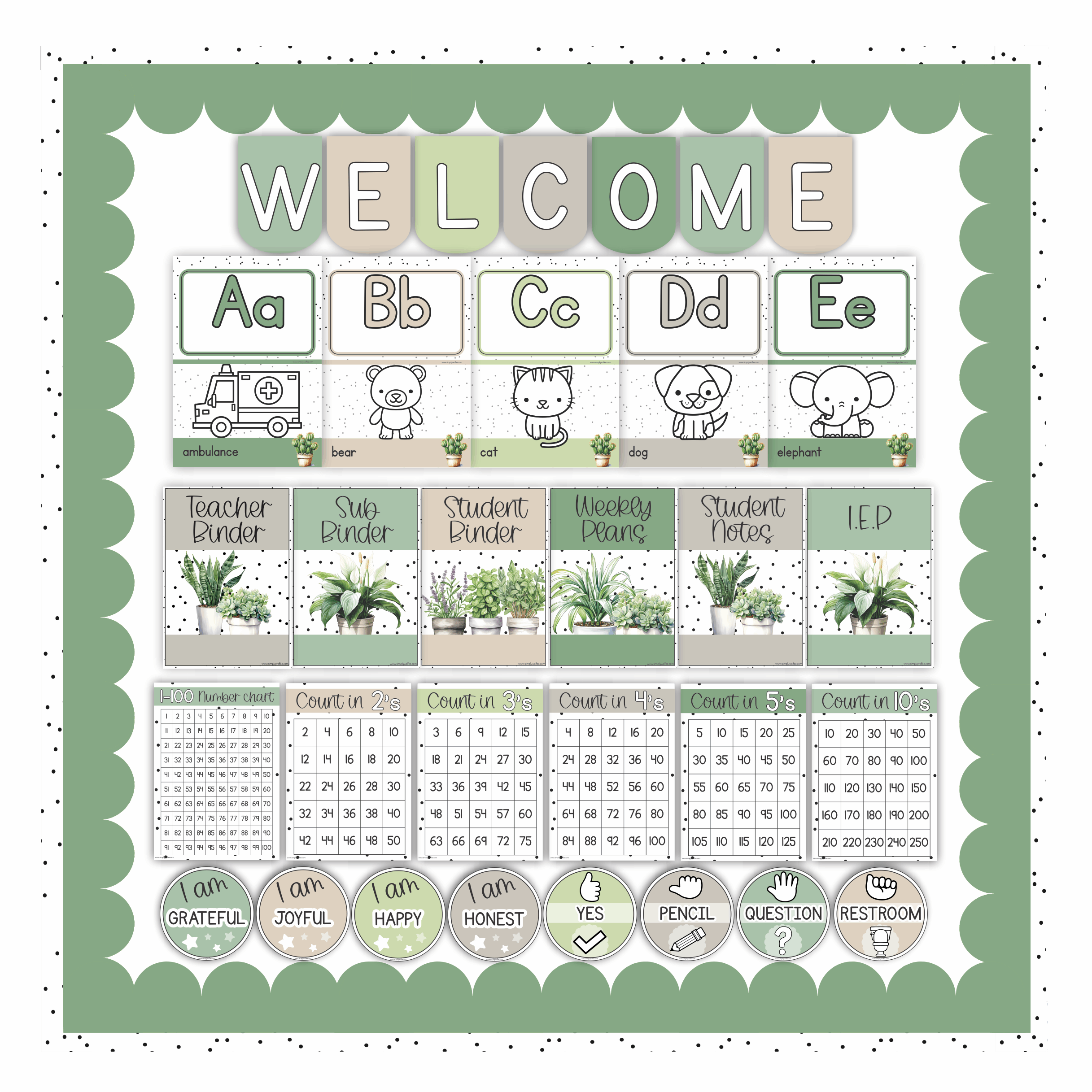 Pot Plants Class Decor - Full Bundle Editable - Image 3