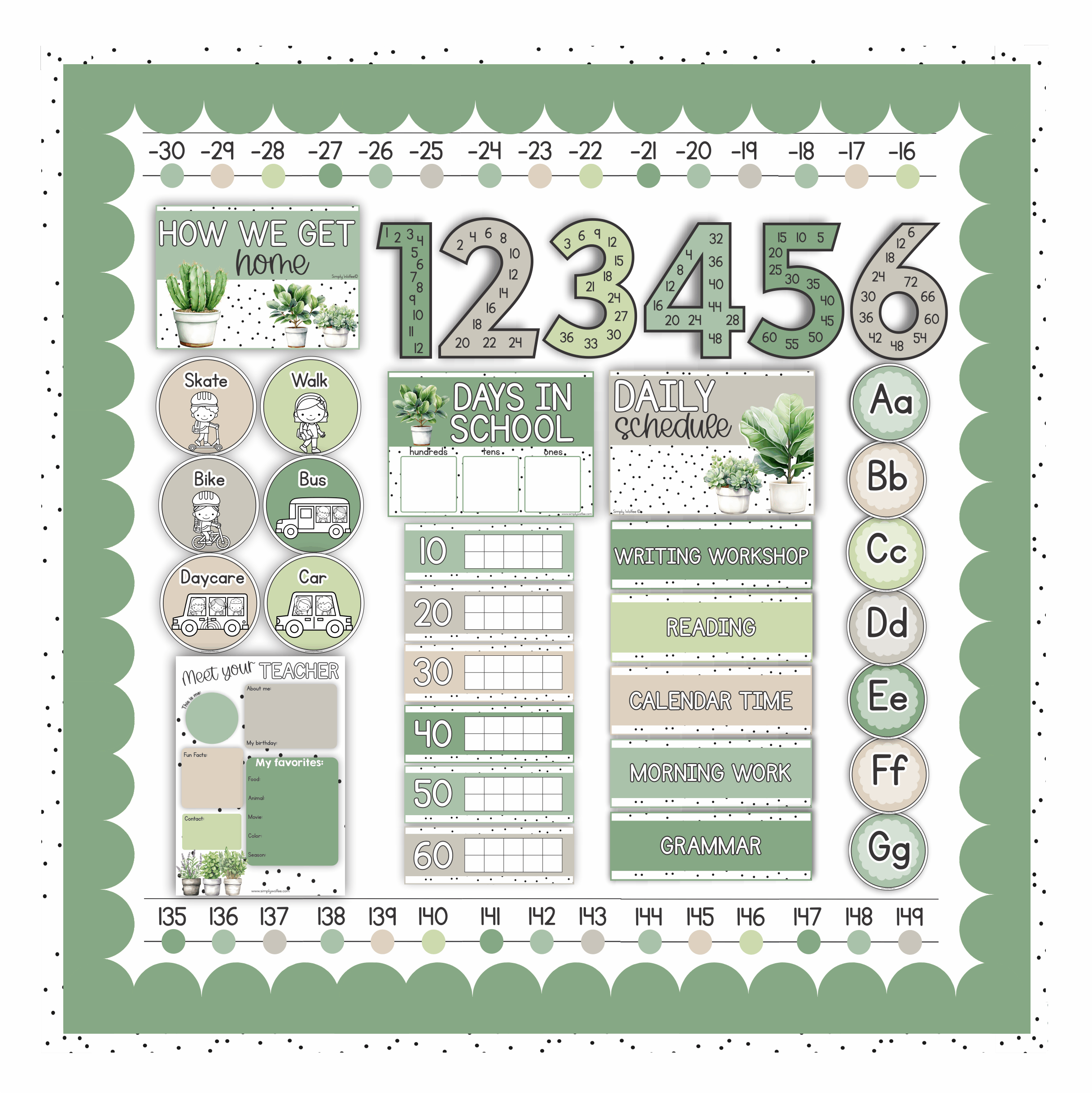 Pot Plants Class Decor - Full Bundle Editable - Image 5