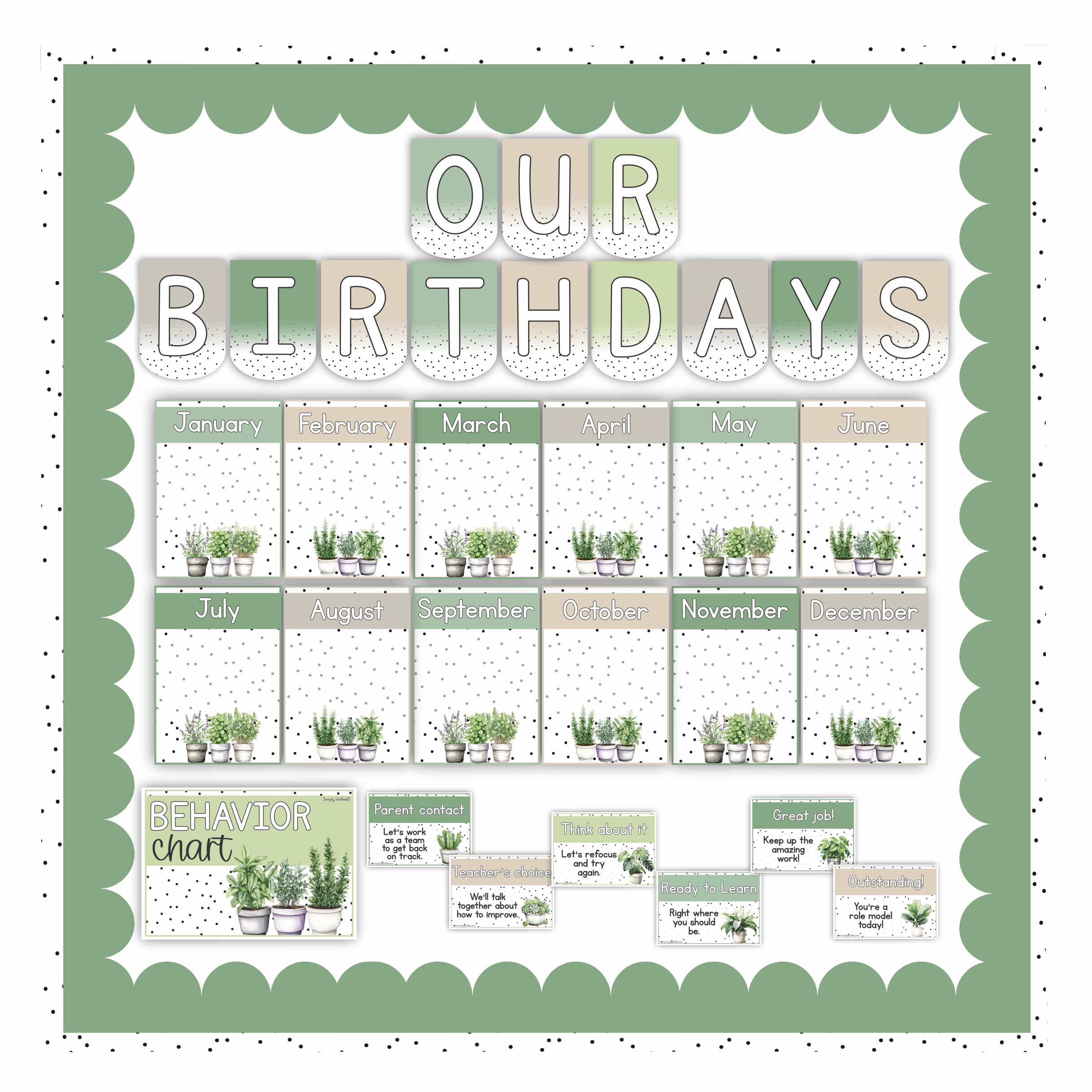 Pot Plants Class Decor - Full Bundle Editable - Image 7