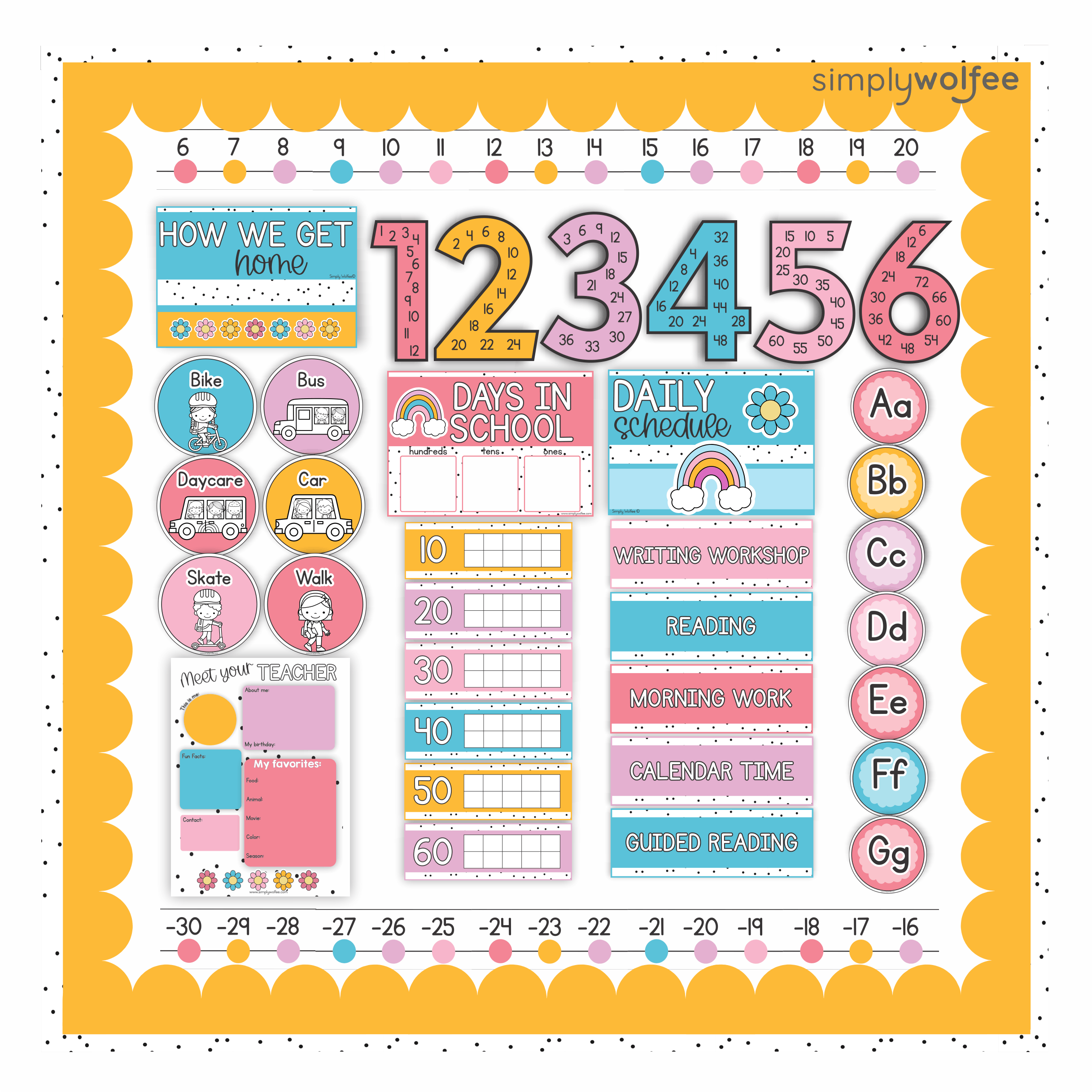 Sugarpop Rainbow Class Decor - Full Bundle Editable - Image 5