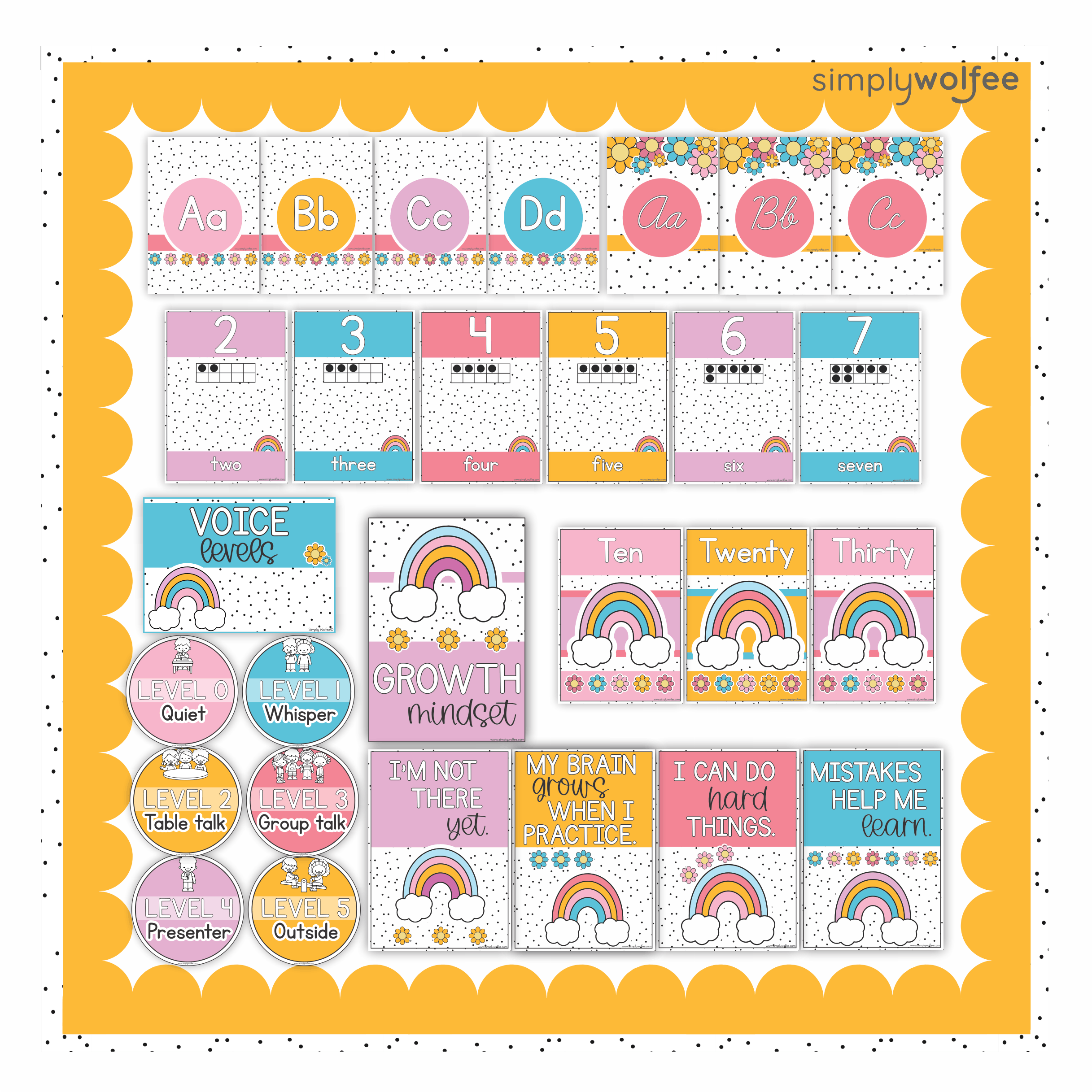 Sugarpop Rainbow Class Decor - Full Bundle Editable - Image 6
