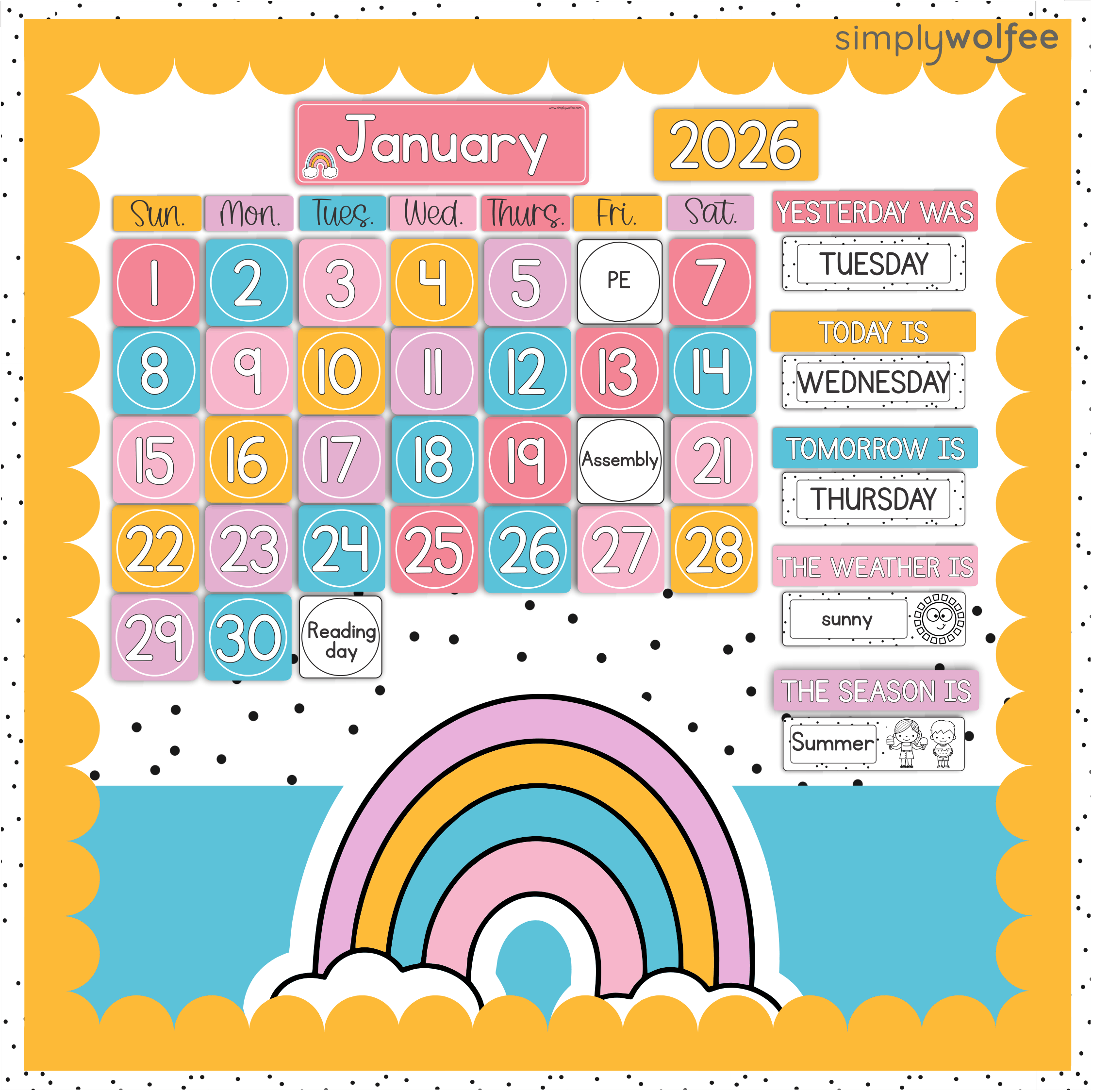 Sugarpop Rainbow Class Decor - Full Bundle Editable - Image 8