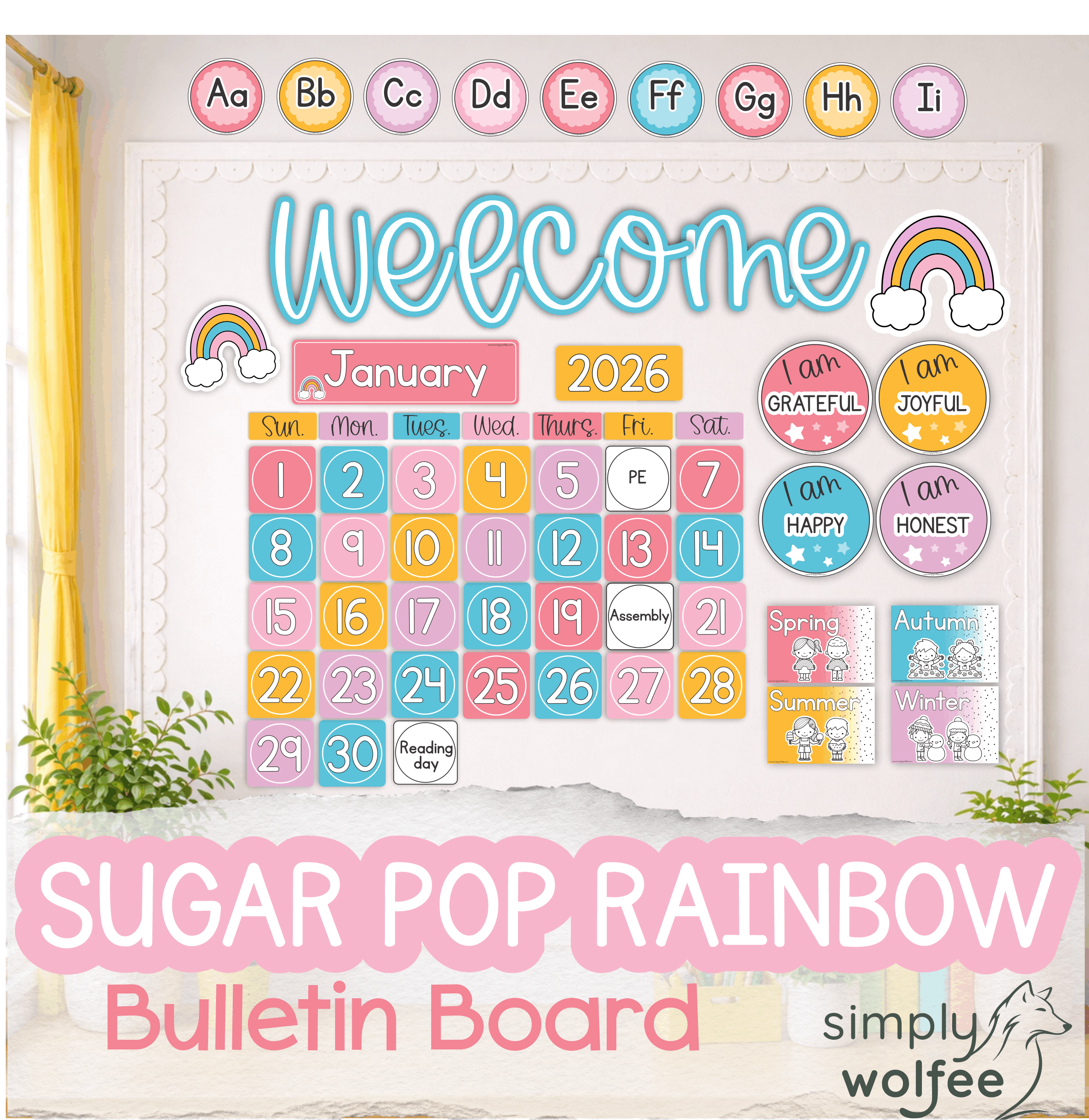 Sugarpop Rainbow Bulletin Board Bundle