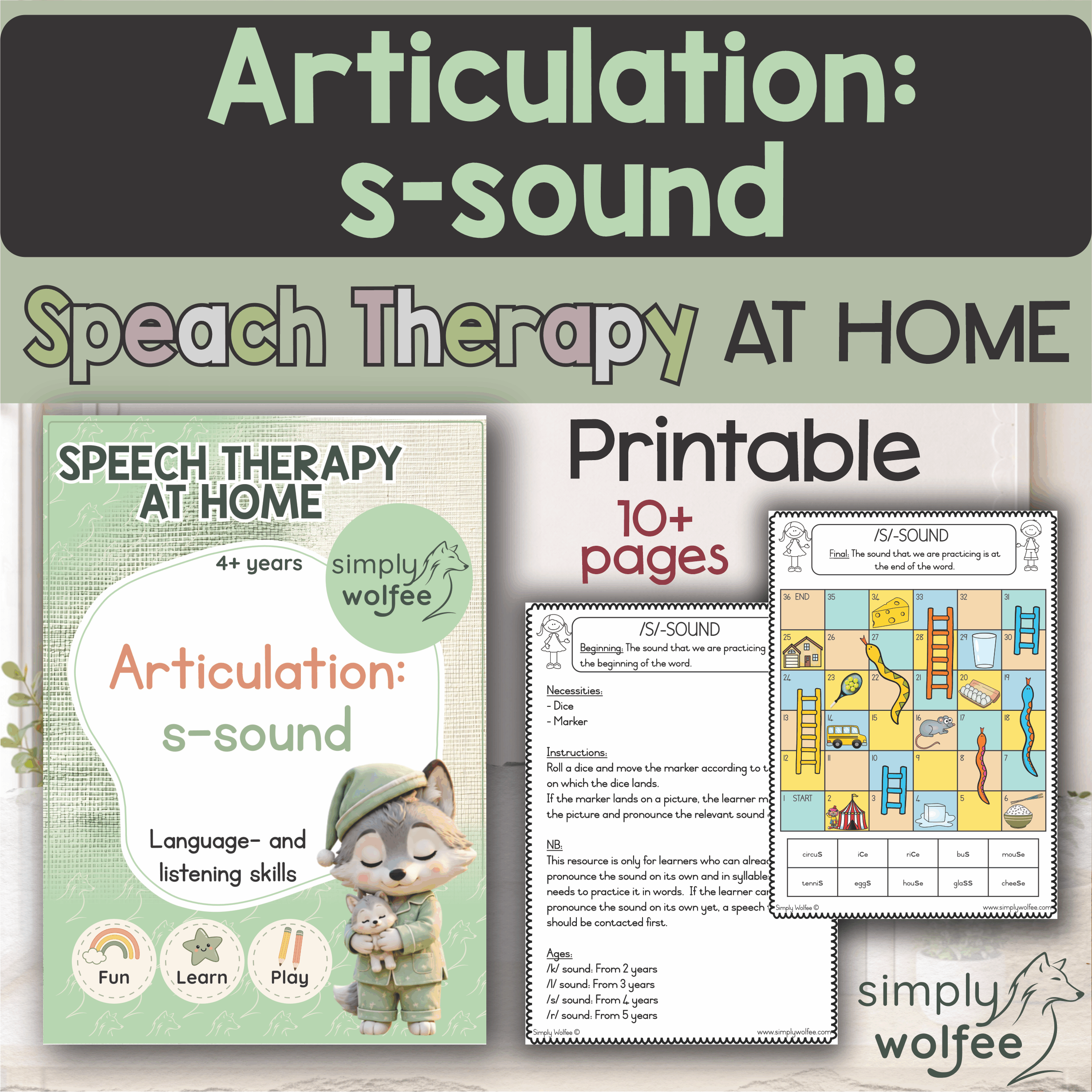 Speech Therapy at home - Articulation - S-sound